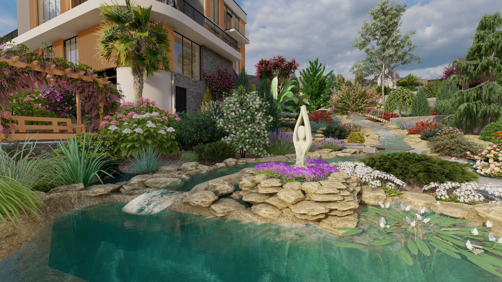 Обложка проекта: Ландшафтный дизайн частного дома в Сочи | 5 соток