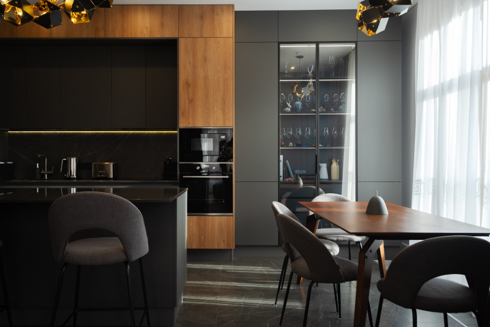 Просторная квартира в серых цветах