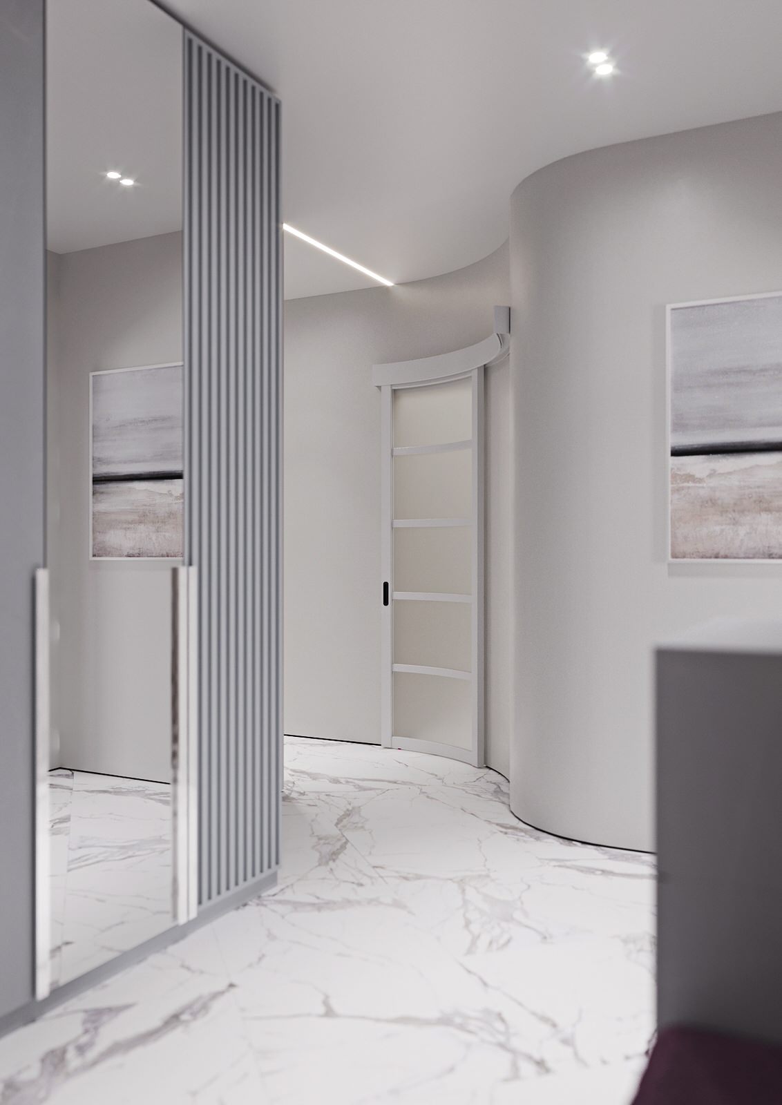 Interior design of an apartment with a beauty salon