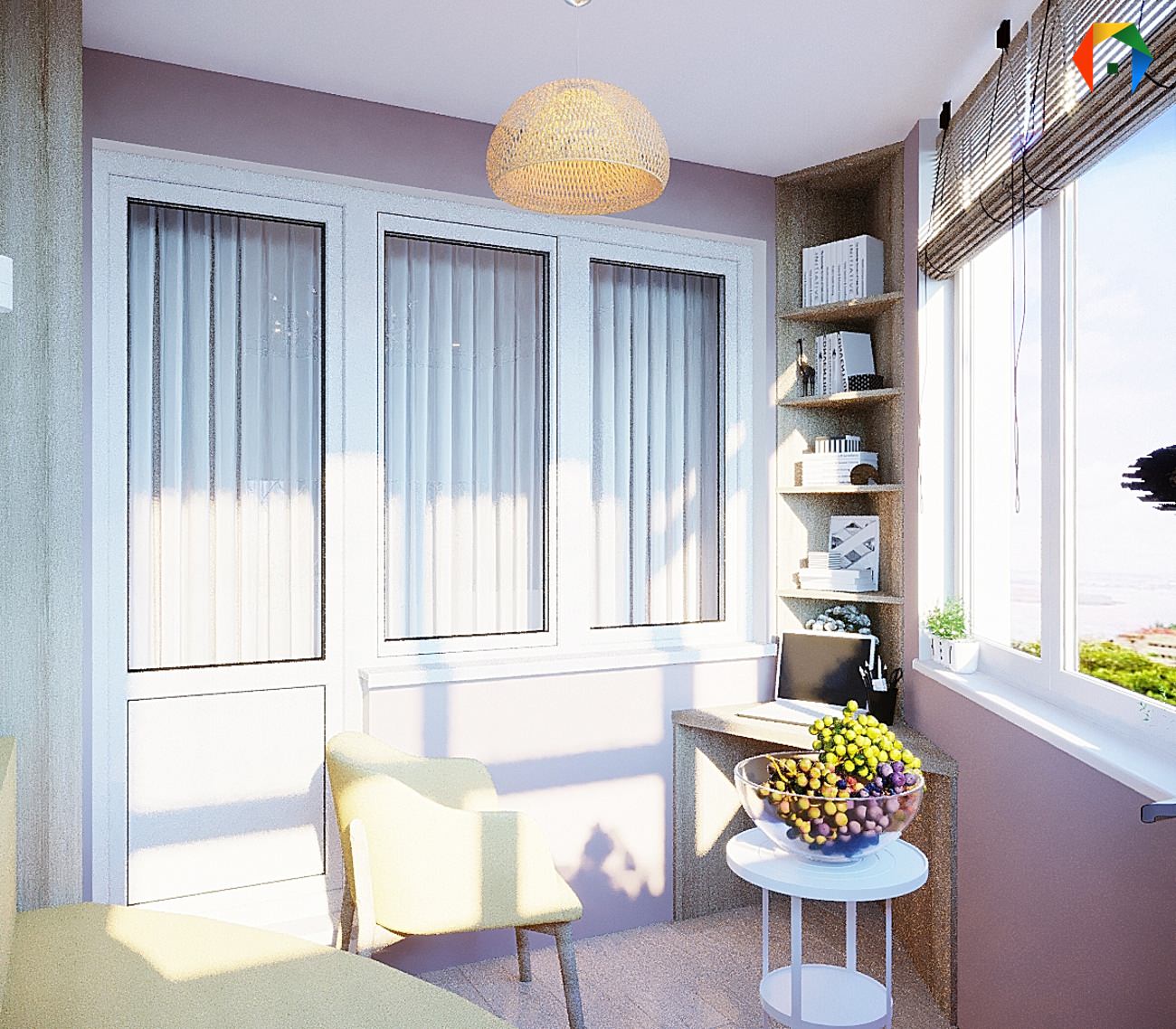 Дизайн трешки в песочных тонах