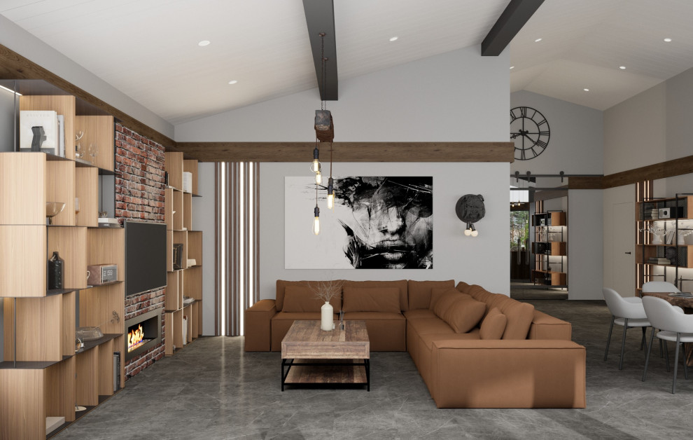 Дизайн кухни-гостиной в доме