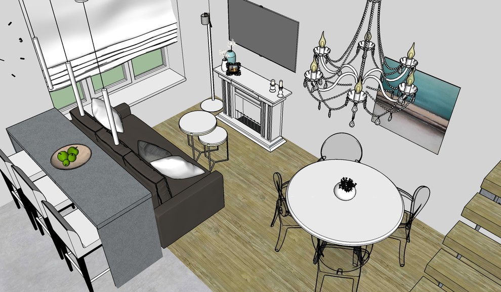 Эскиз таунхауса на Калужском шоссе/Гостиная