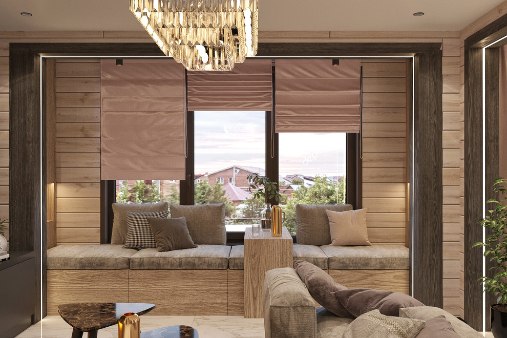 Интерьер жилого дома из клееного бруса  г. Владивосток