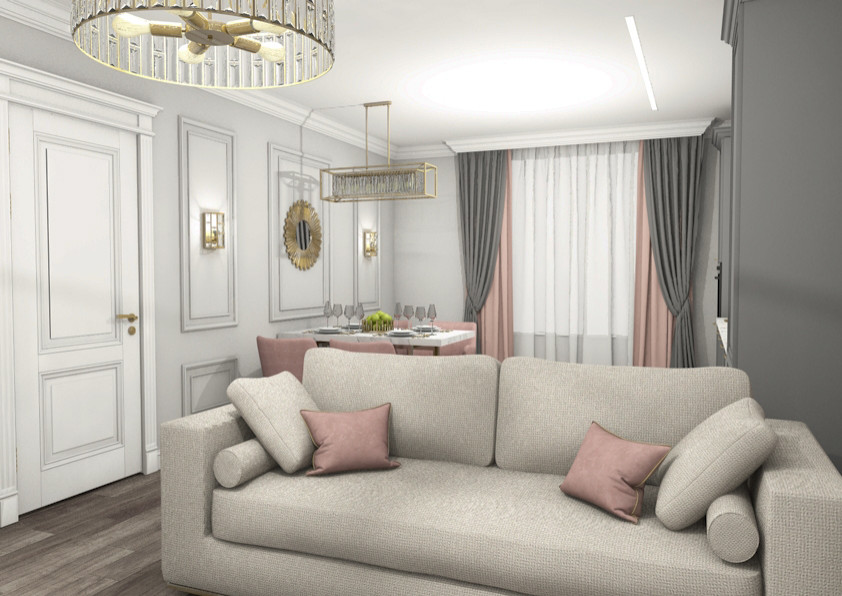 Обложка проекта: Гостиная-столовая