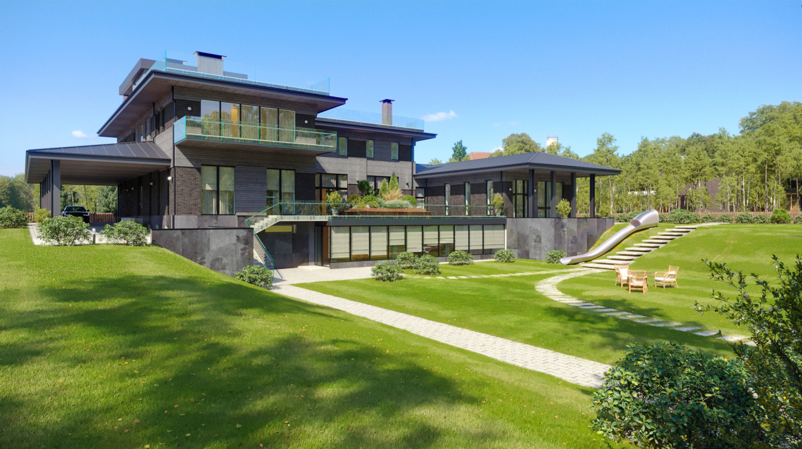 Экстерьер загородного дома