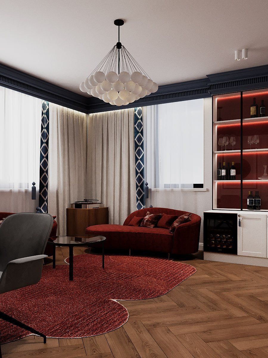 Дизайн интерьера дома в стиле Нео-классика с элементами дизайнерских решений