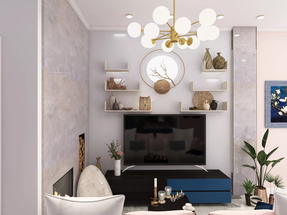 Квартира в пудровых тонах для начинающей актрисы