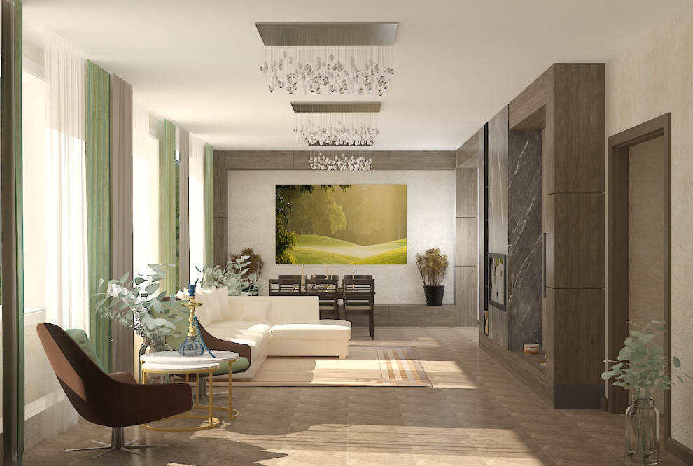 300 кв, кухня студия