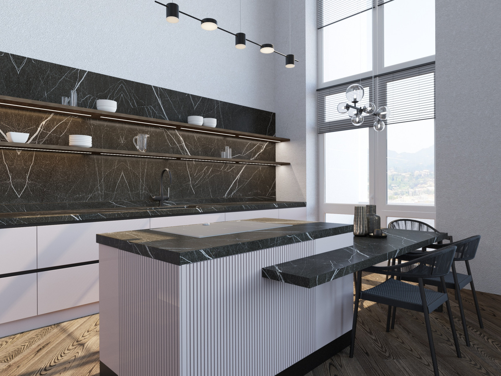 Современный интерьер двухуровневой квартиры