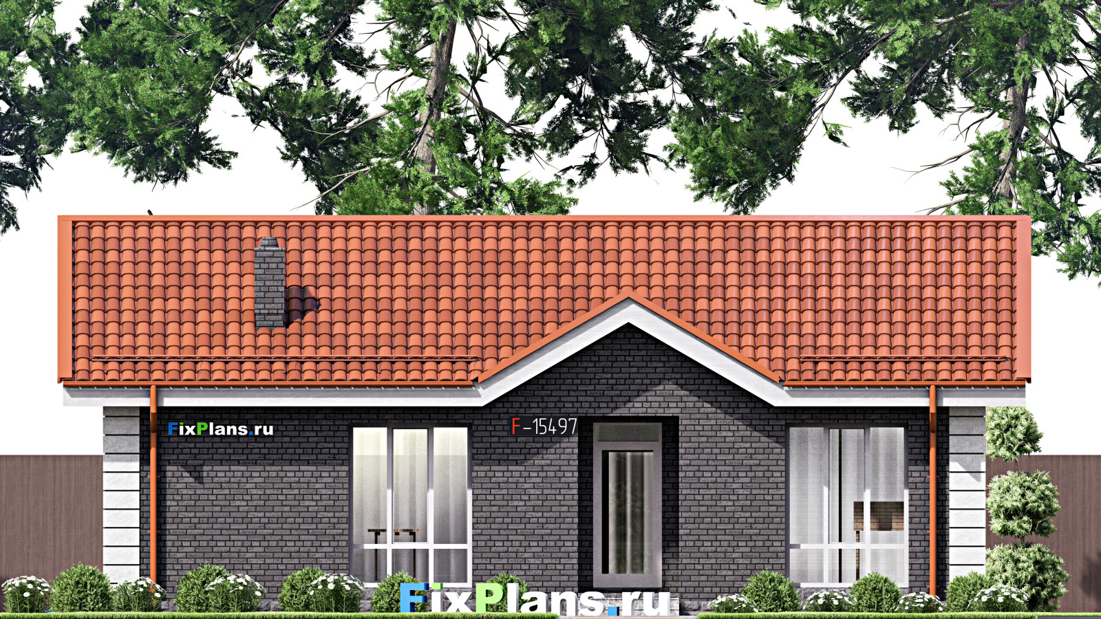 Проект одноэтажного дома 13х7м S58м2 F-15497