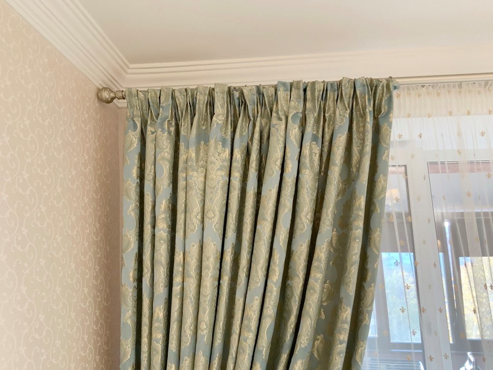 Шторы в спальную комнату квартиры  - дизайн, пошив. монтаж.