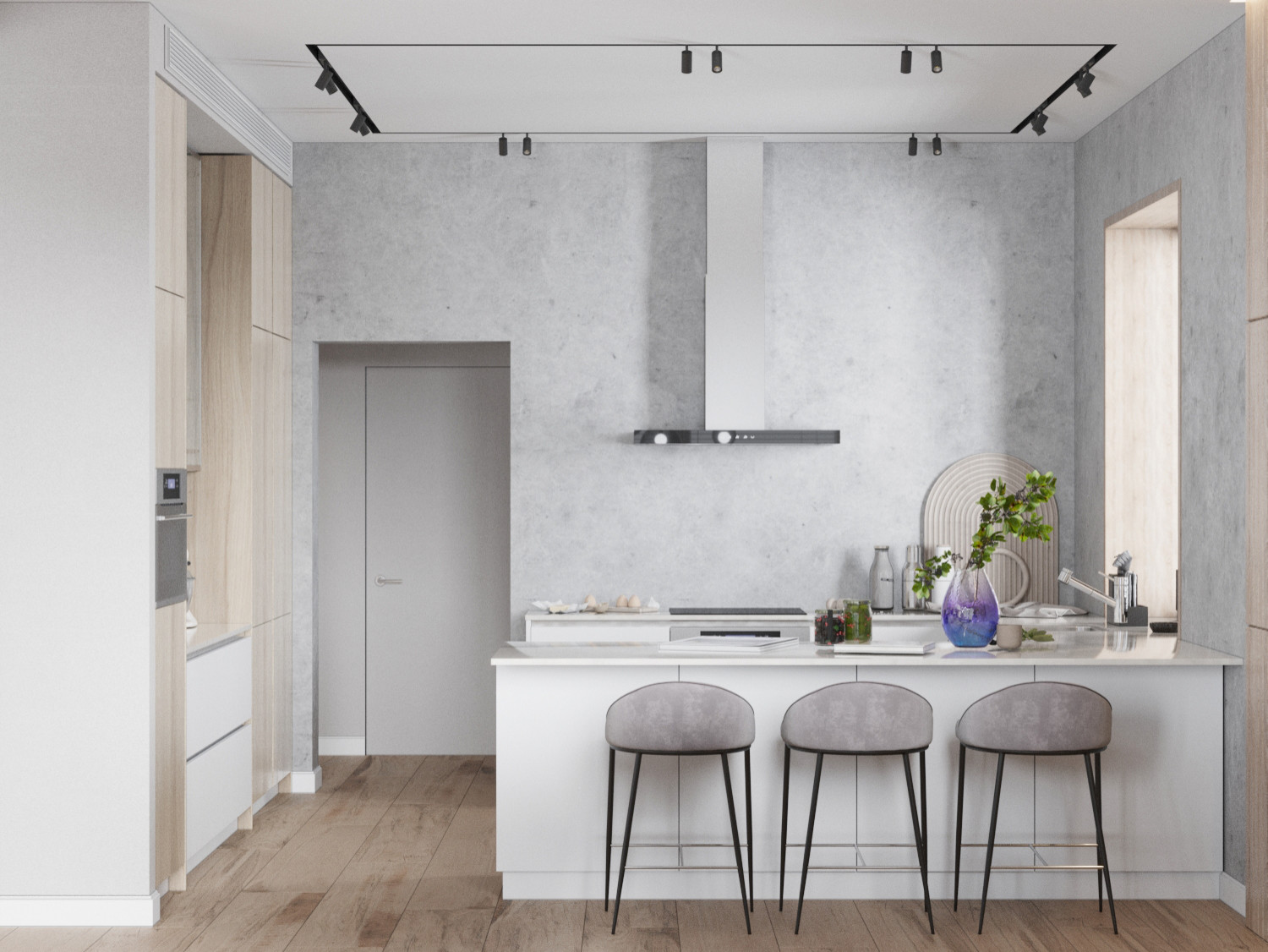 Гостиная, совмещенная с кухней