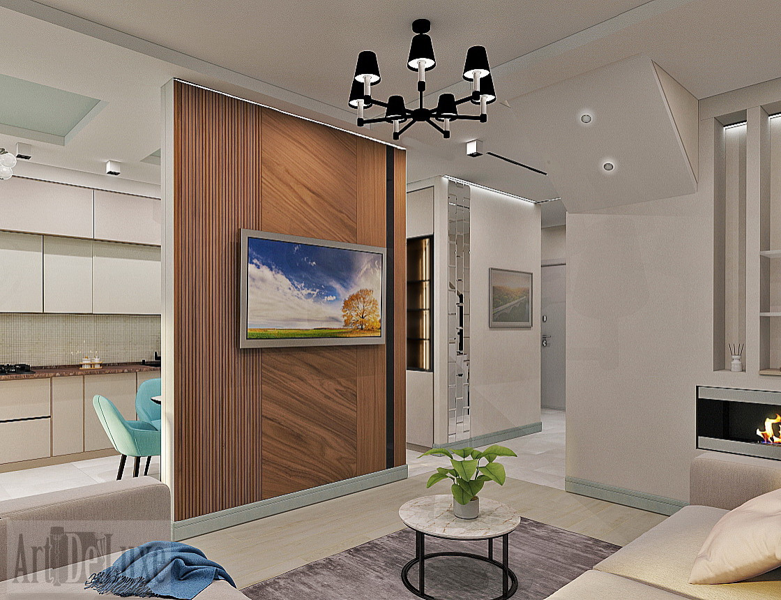 Гостиная, 2уровневая квартира, Гайдара