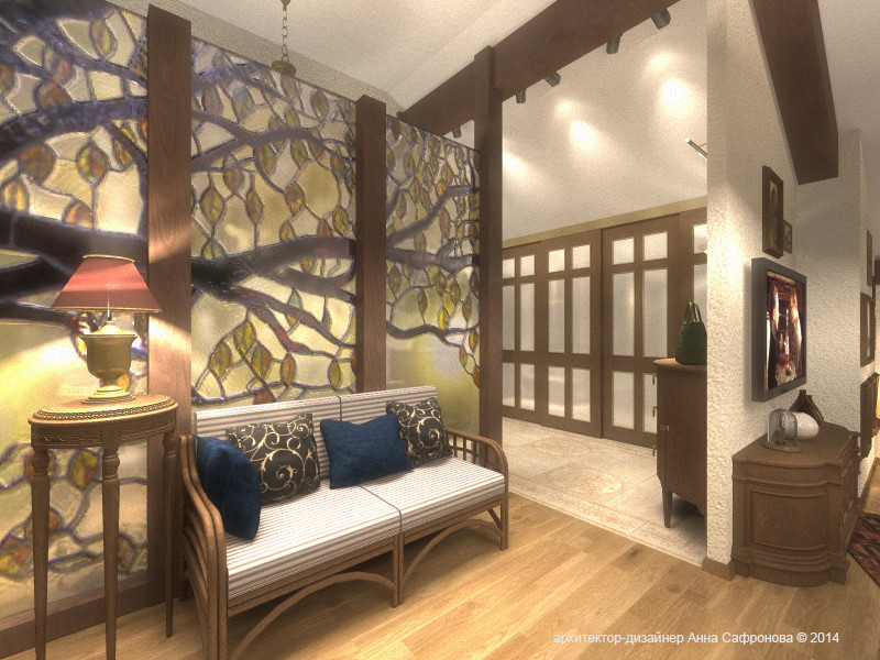 Интерьер квартиры на мансардном этаже