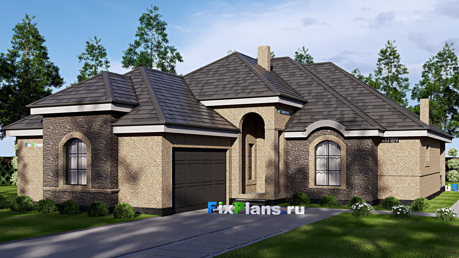 Проект одноэтажного дома 17х27м S274м2 F-17189