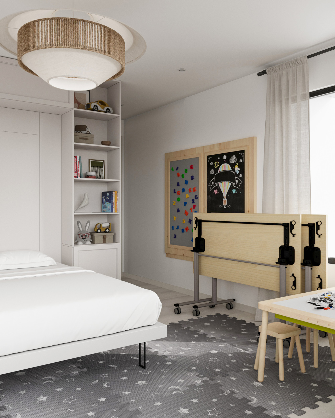 Kids' bedroom and play area