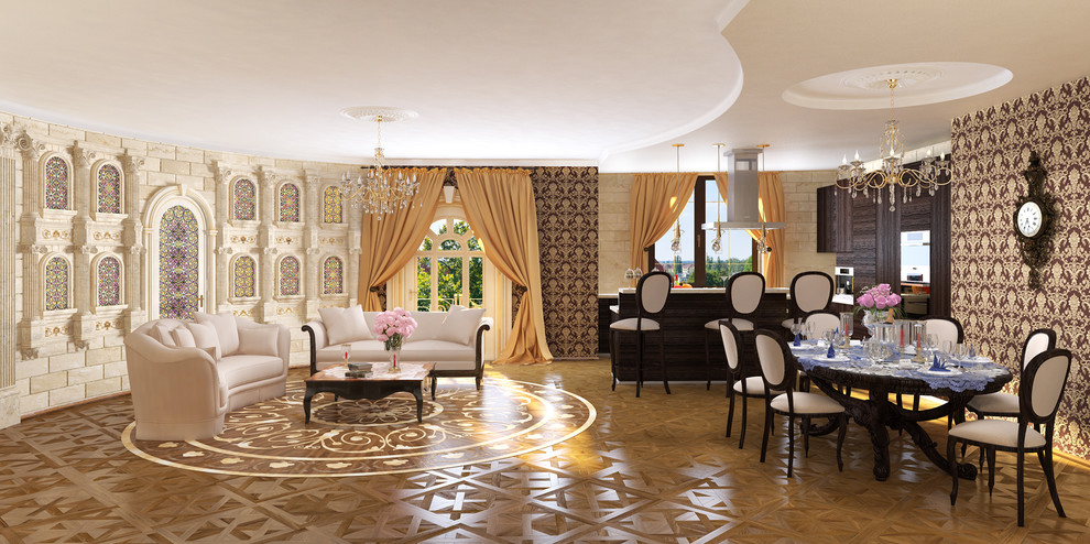 гостиная комната в стиле классическое арт деко