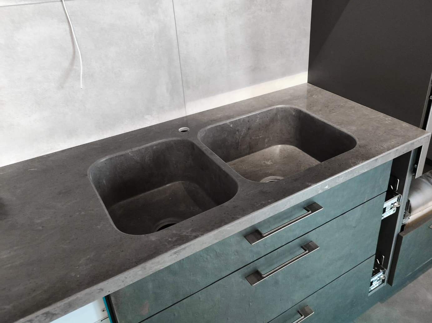 Кухонная столешница из искусственного камня Hi-Macs с чашами