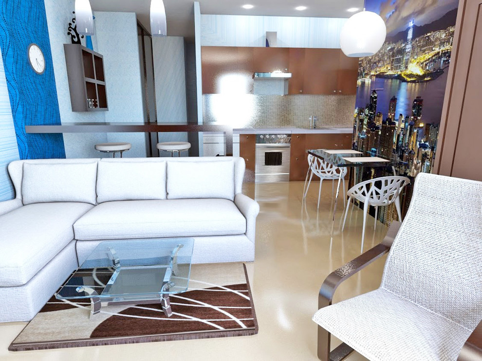 Обложка проекта: Гостиная с видом на город