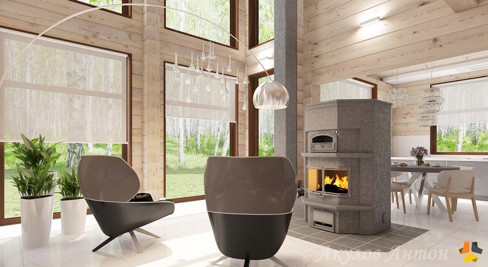 Дизайн-проект коттеджа из клееного бруса. 200 кв.м.