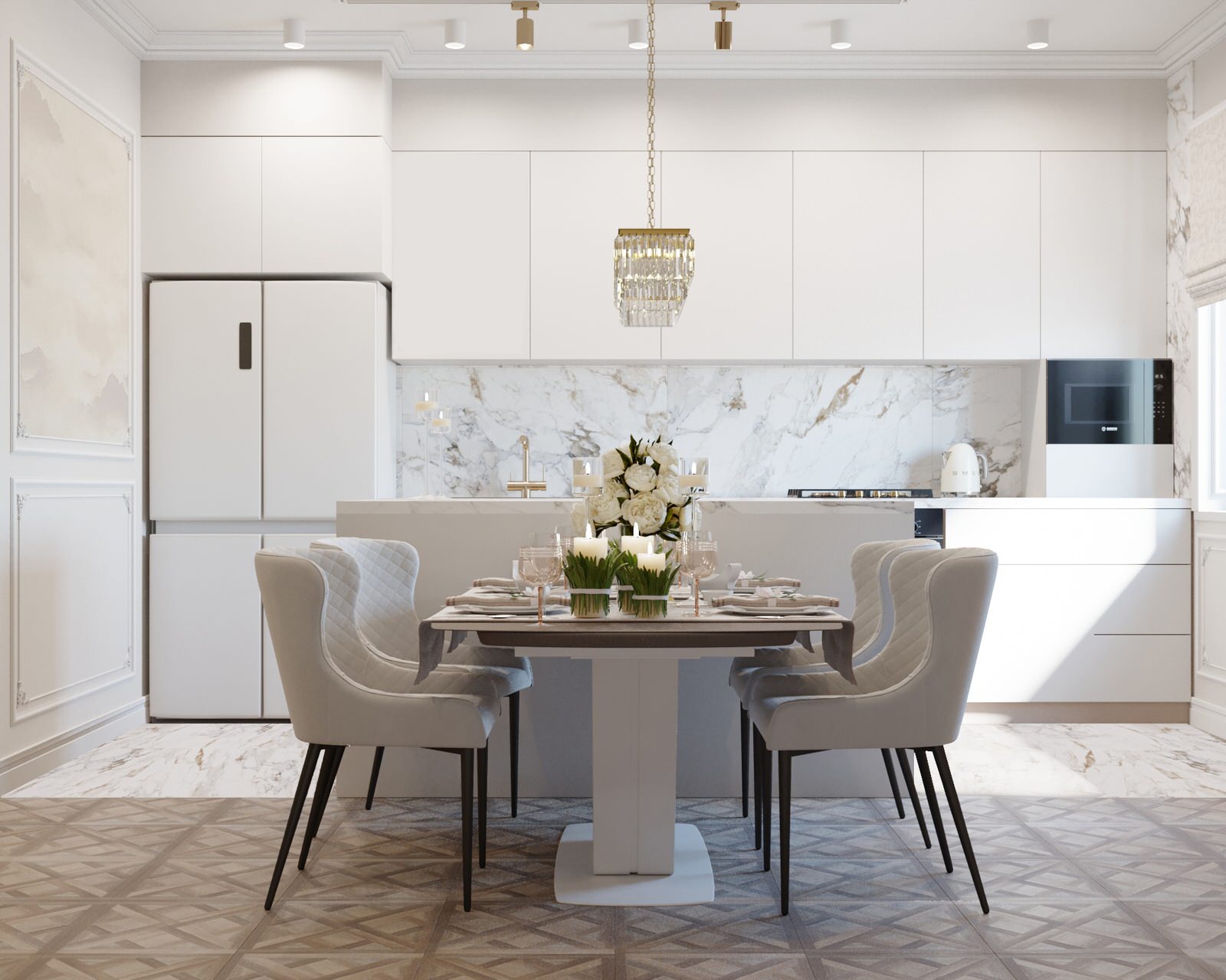 5. Calm classic. Кухня-гостиная