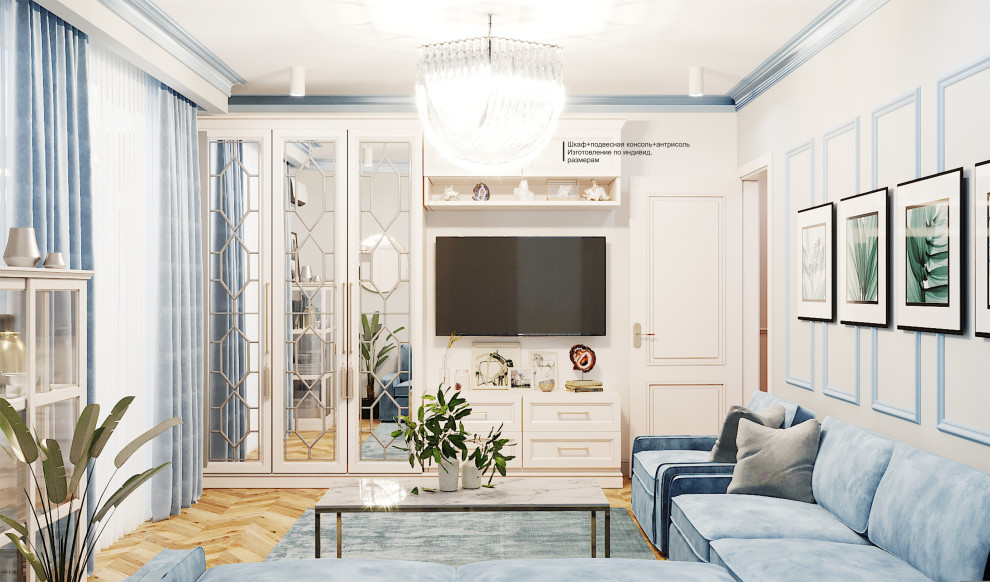 Дизайн-проект 2-х комнатной квартиры 55 м2, в неоклассическом стиле