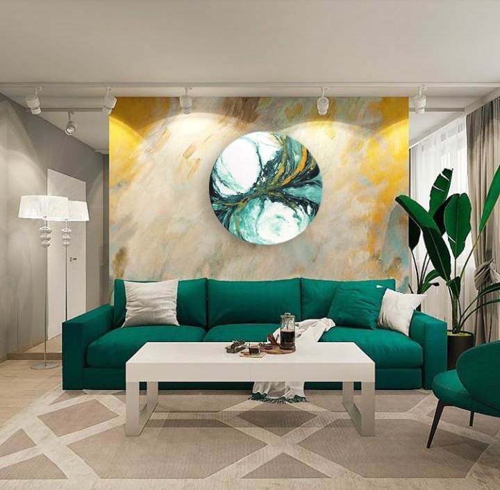 Картина "Абстракция" круглая