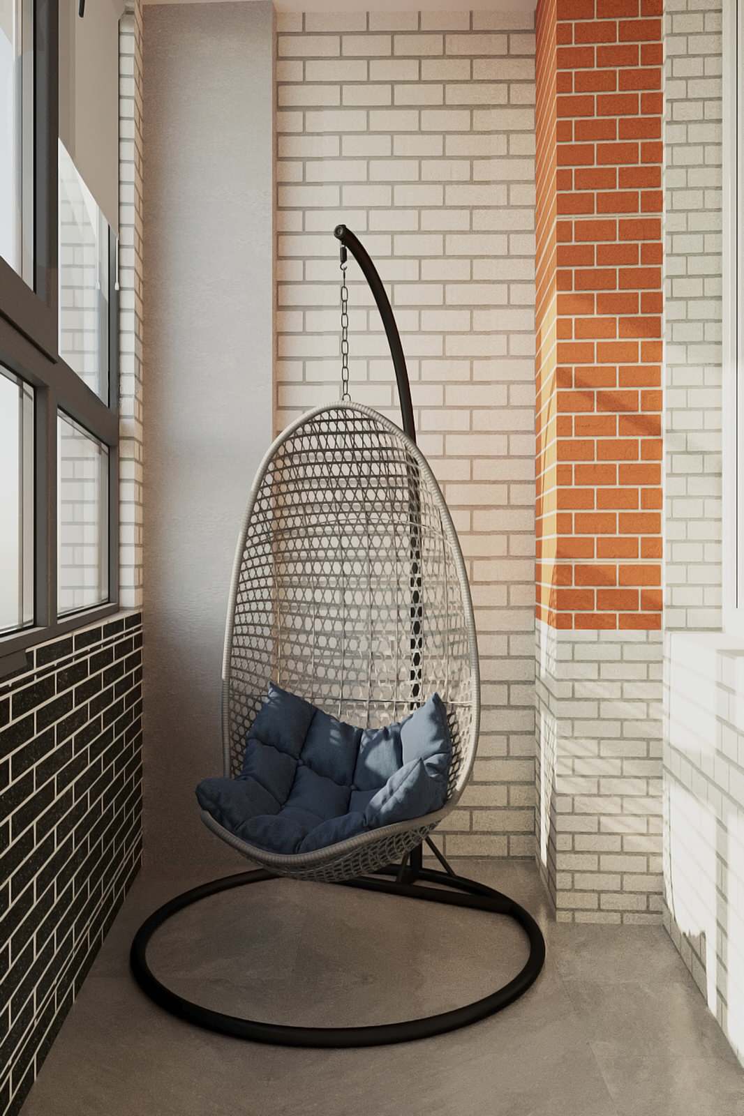 Лоджия с подвесным креслом