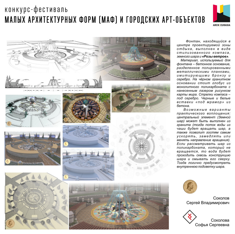 Эскиз -концепт фонтан "Роза ветров"