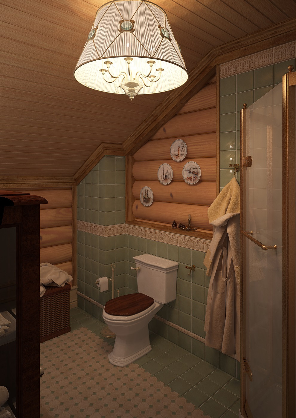 Дизайн дома из оцилиндрованного бревна