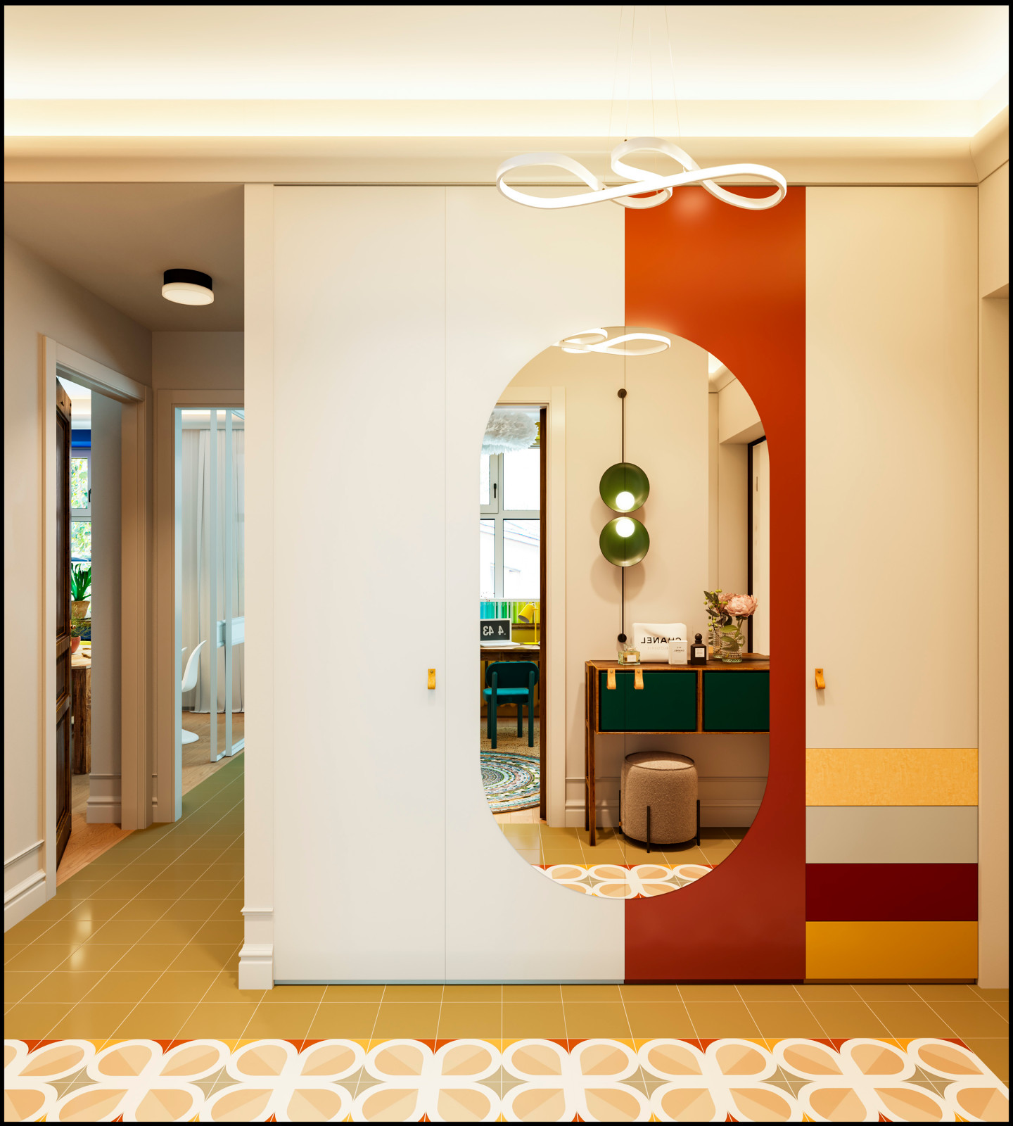 Обложка проекта: Яркая 3-хкомнатная квартира в доме культурного наследия (сталинка)