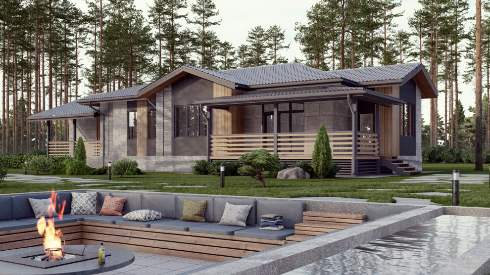 Обложка проекта: Проект одноэтажного дома в современном стиле.