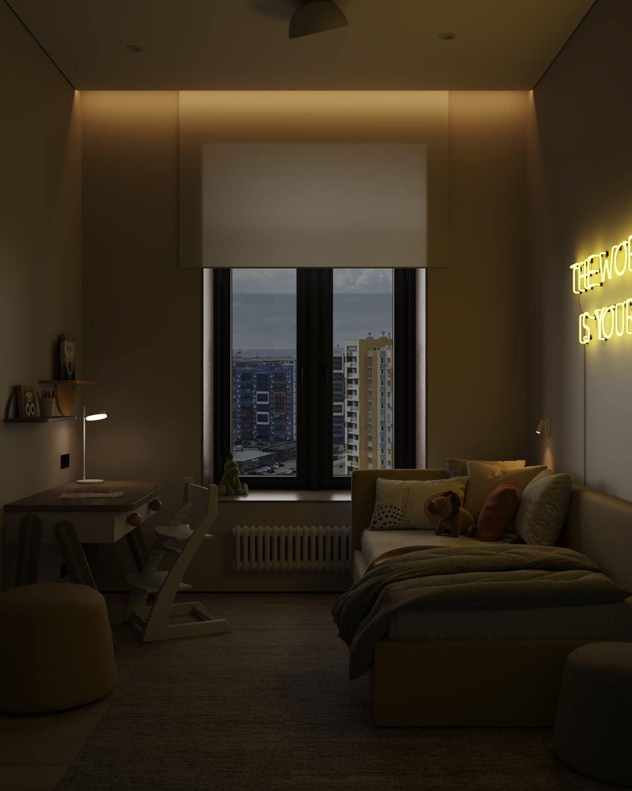 Минималистичная детская (Трехкомнатная квартира, Пенза)