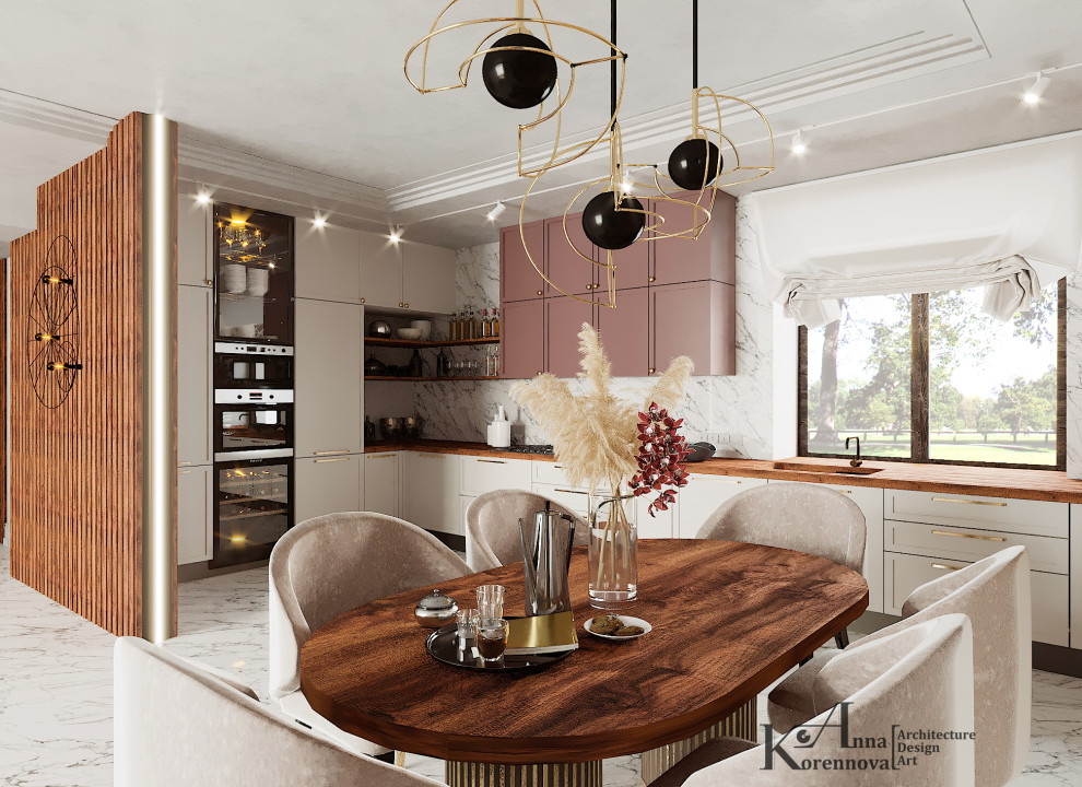 Интерьер гостиной в коттедже Дом с двумя соснами