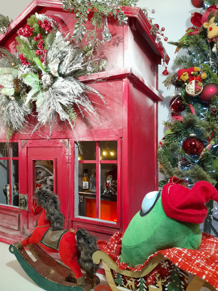 Рождественский домик для игрушек