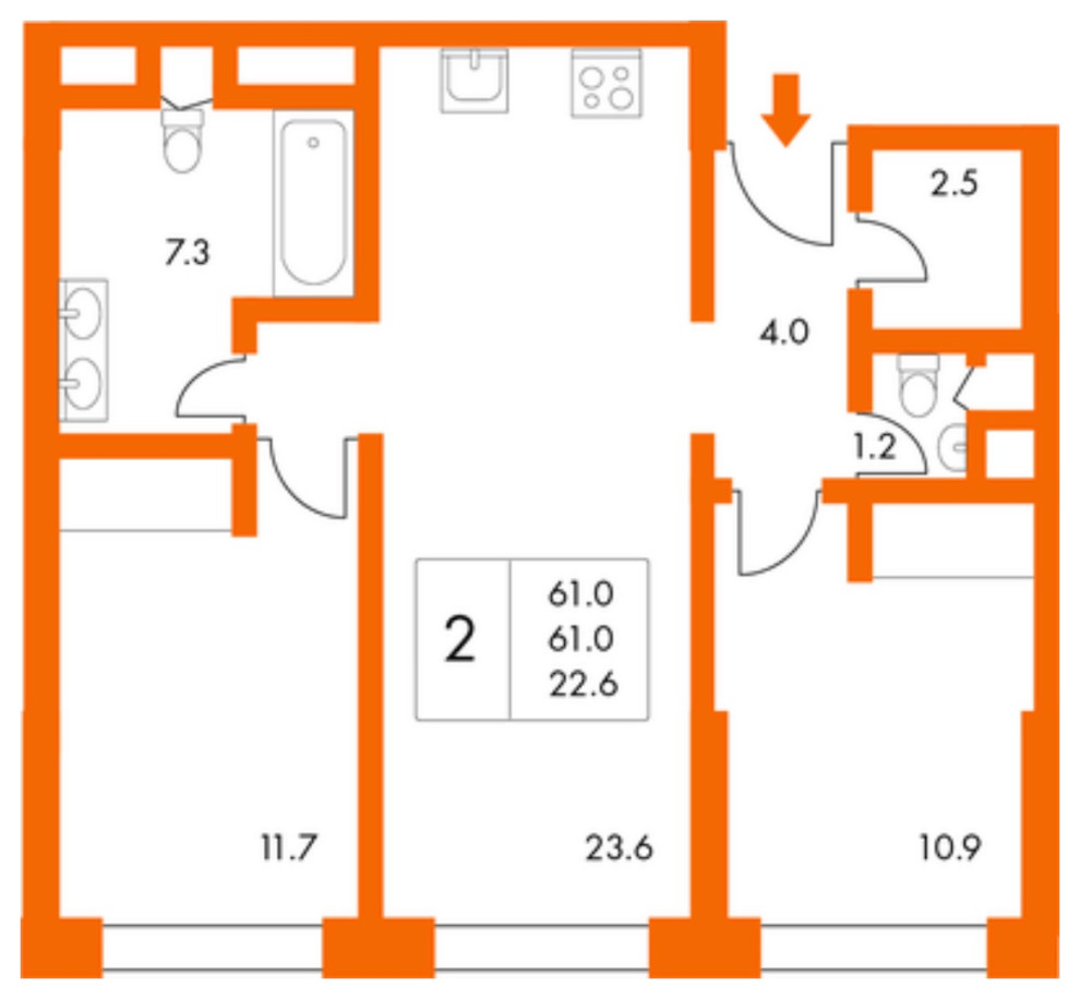 Обложка проекта: Евротрешка в ЖК Хорошевский 62м2 in grey