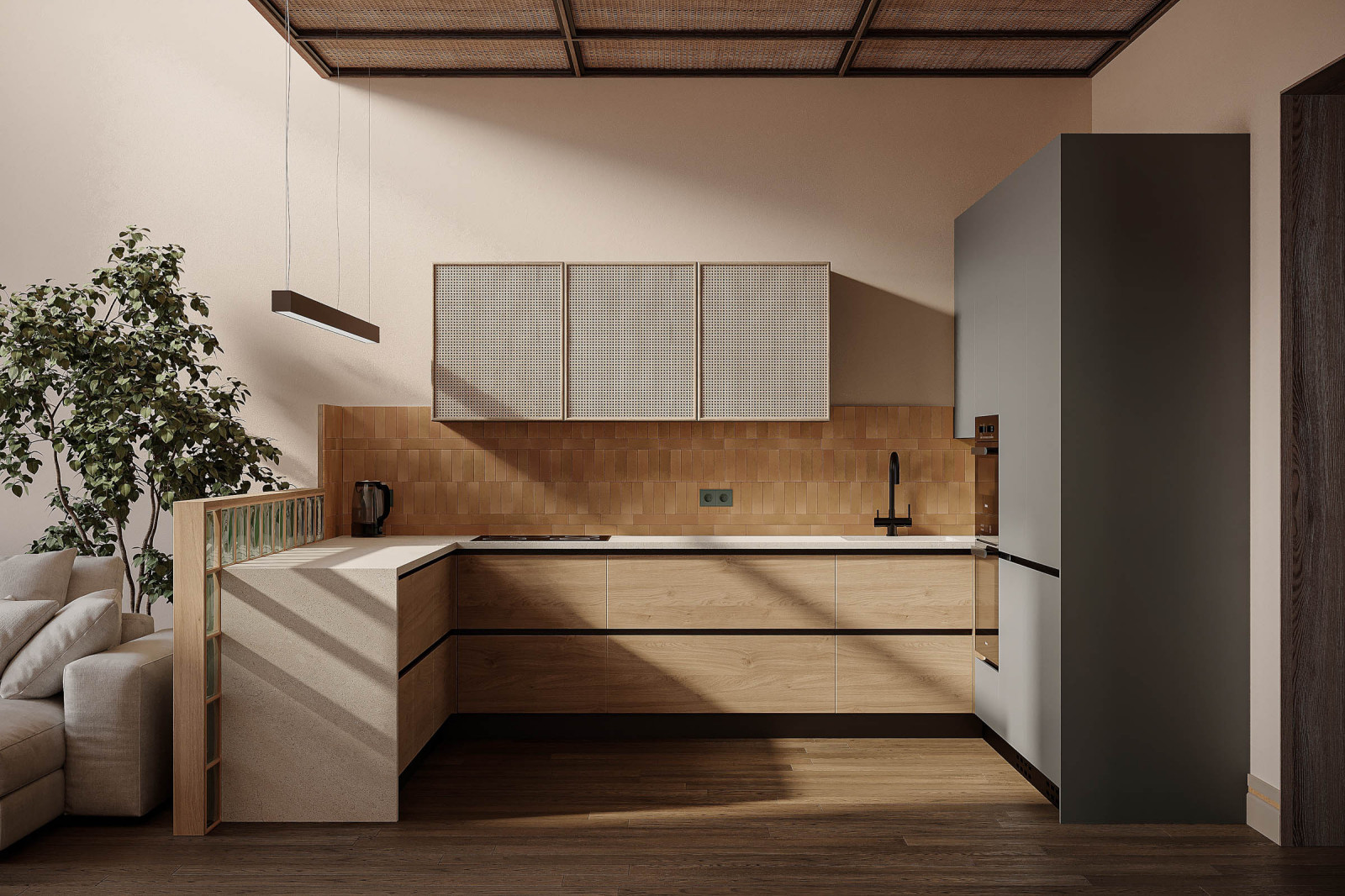 Кухня-гостиная из проекта Чистые Пруды