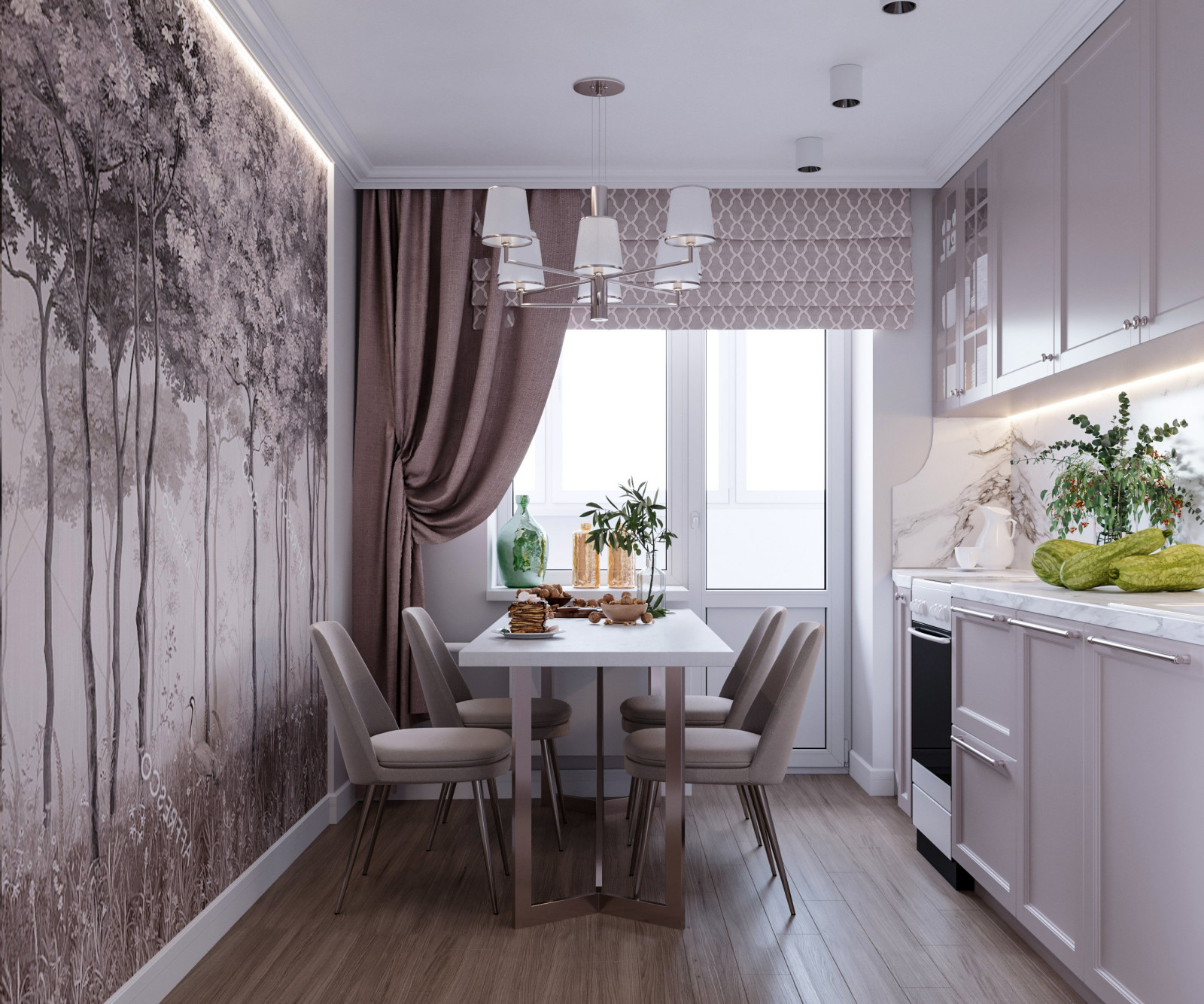 Дизайн проект квартиры "Пудра"