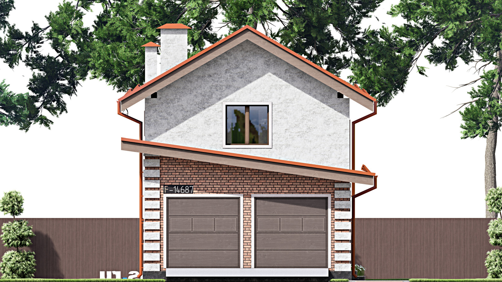 Обложка проекта: Проект двухэтажного дома 17х7 м S134м2 F-14687