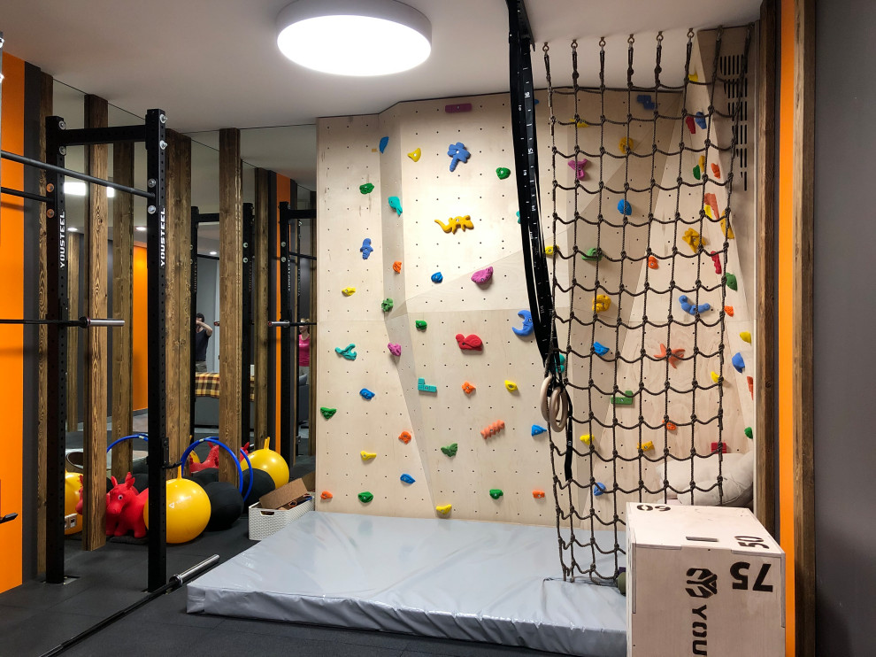 Обложка проекта: Спортивный зал с детским скалодромом в частном доме в Барвихе