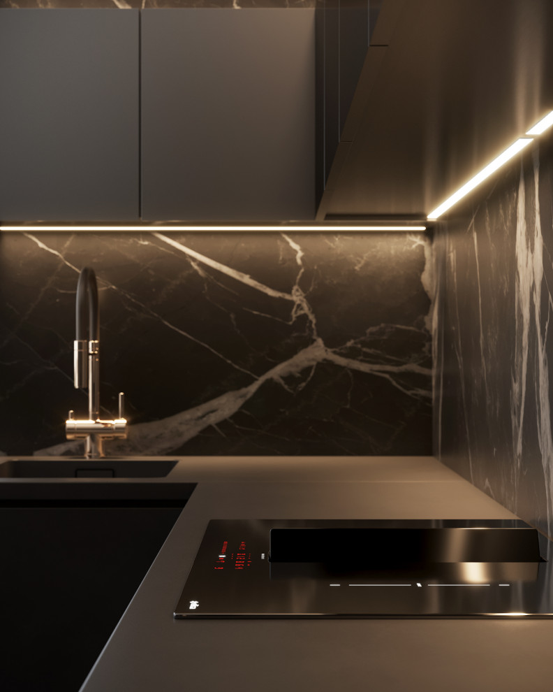 Монохромная квартира с террасой.