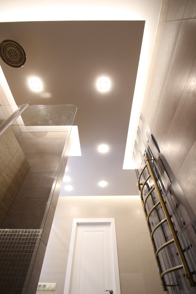 Санузел. Дизайн-проект и готовый результат.