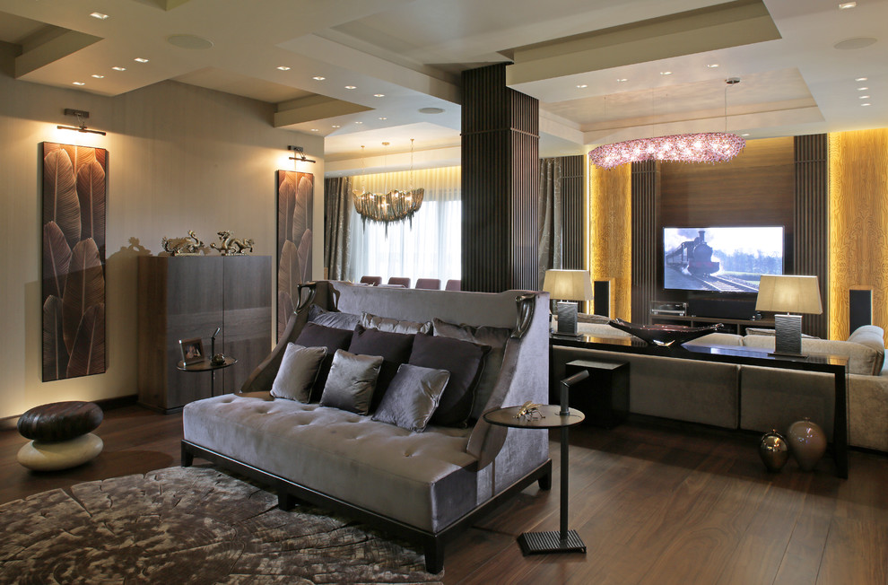 Телевизор в стене из натурального камня