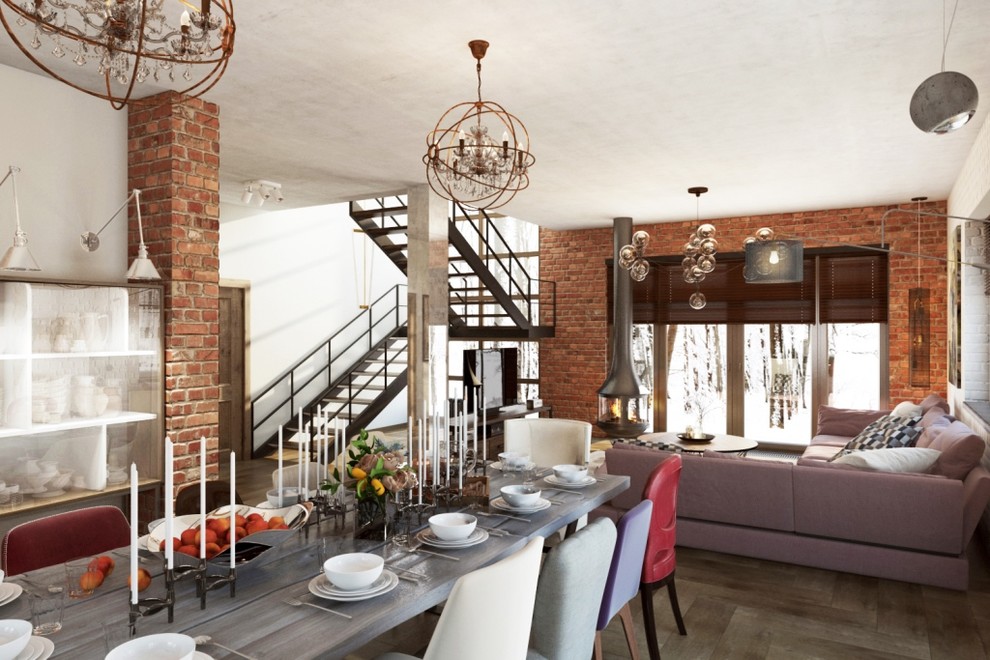 Обеденная зона в стиле лофт