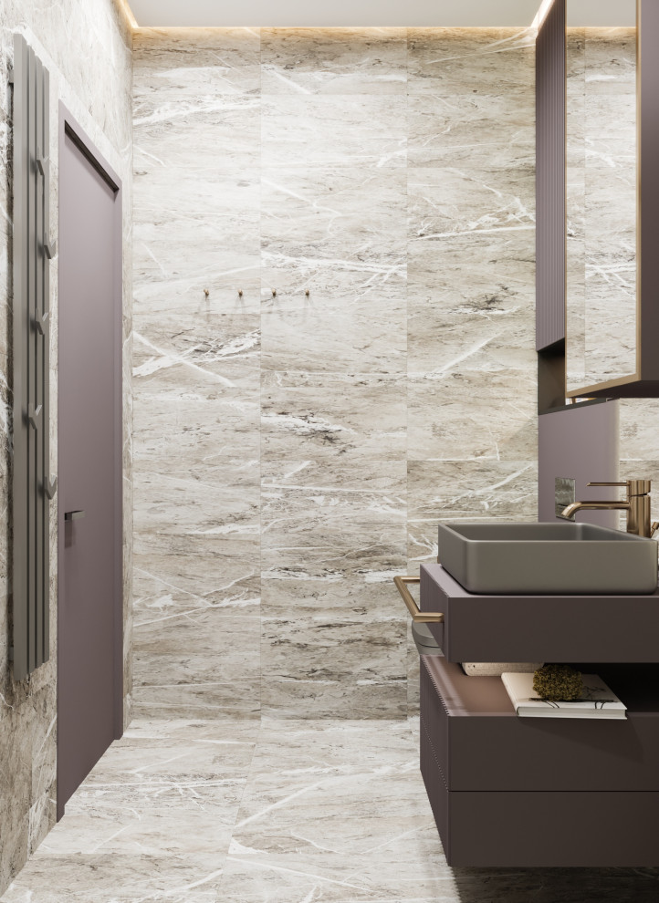 Санузел с латунными акцентами