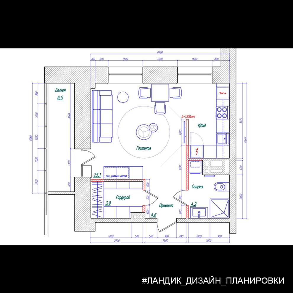 Сдержанный интерьер однокомнатной квартиры в современном стиле