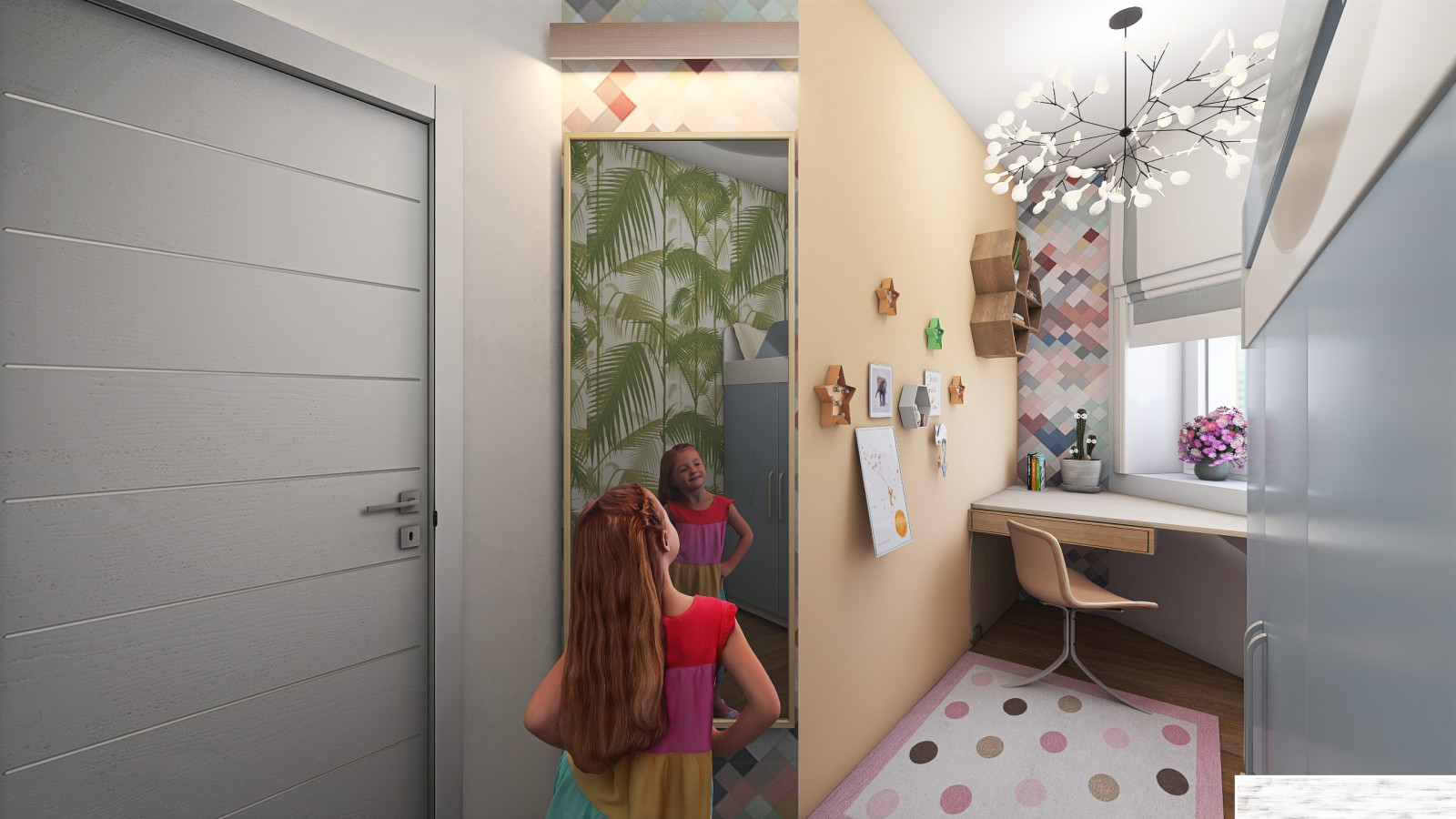 как переделать одну комнату с двумя окнами на две?