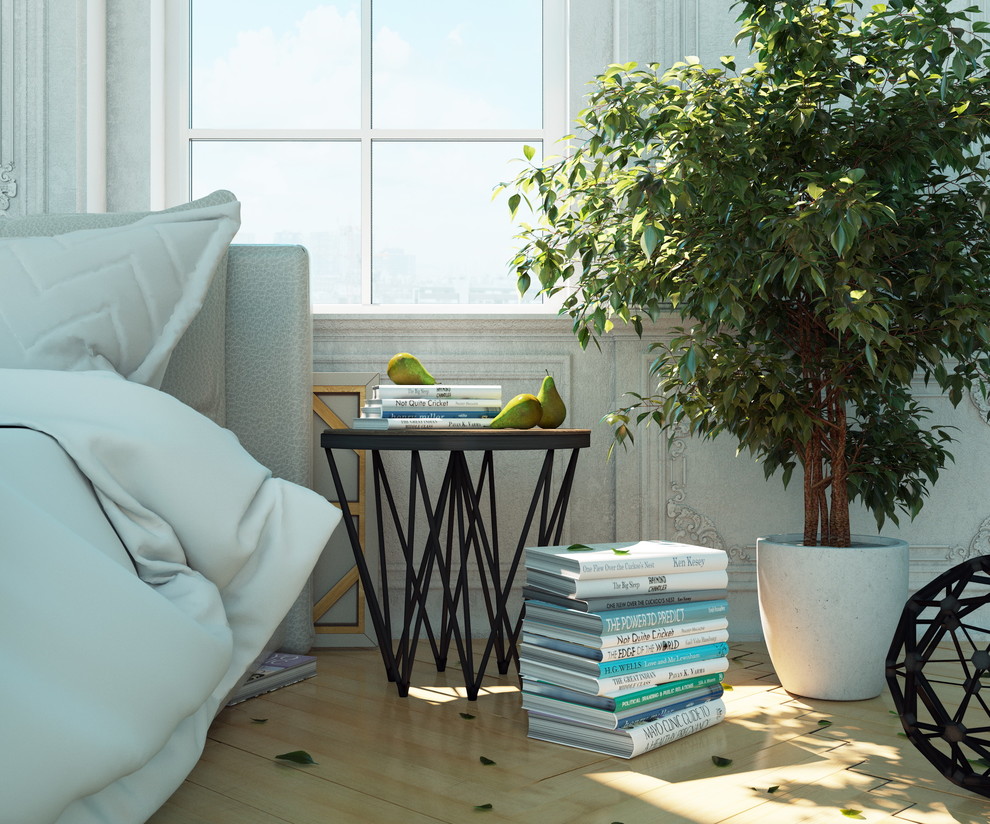 Солнечная скандинавская спальня