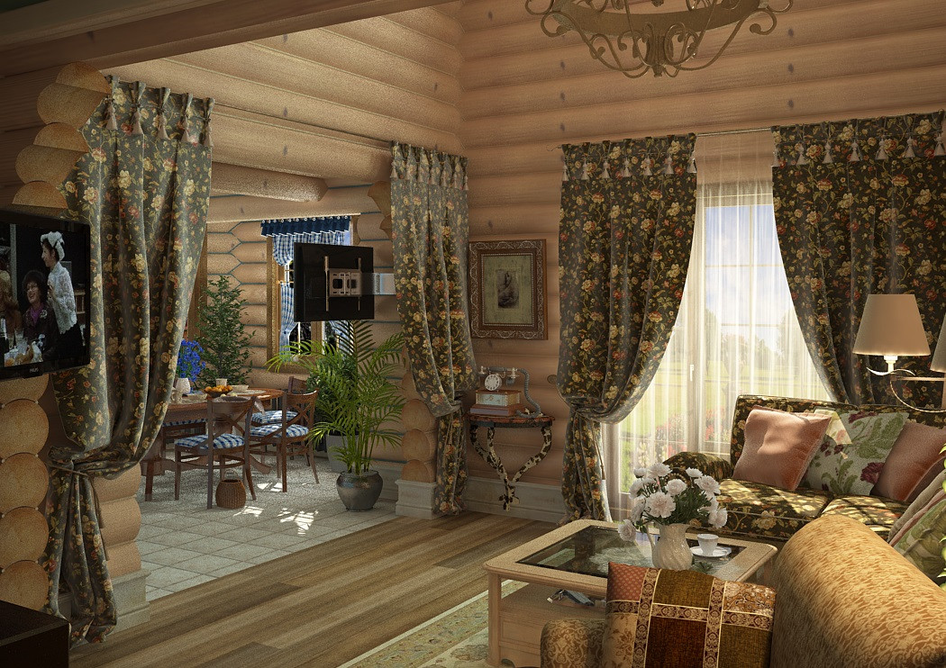 Дизайн дома из оцилиндрованного бревна