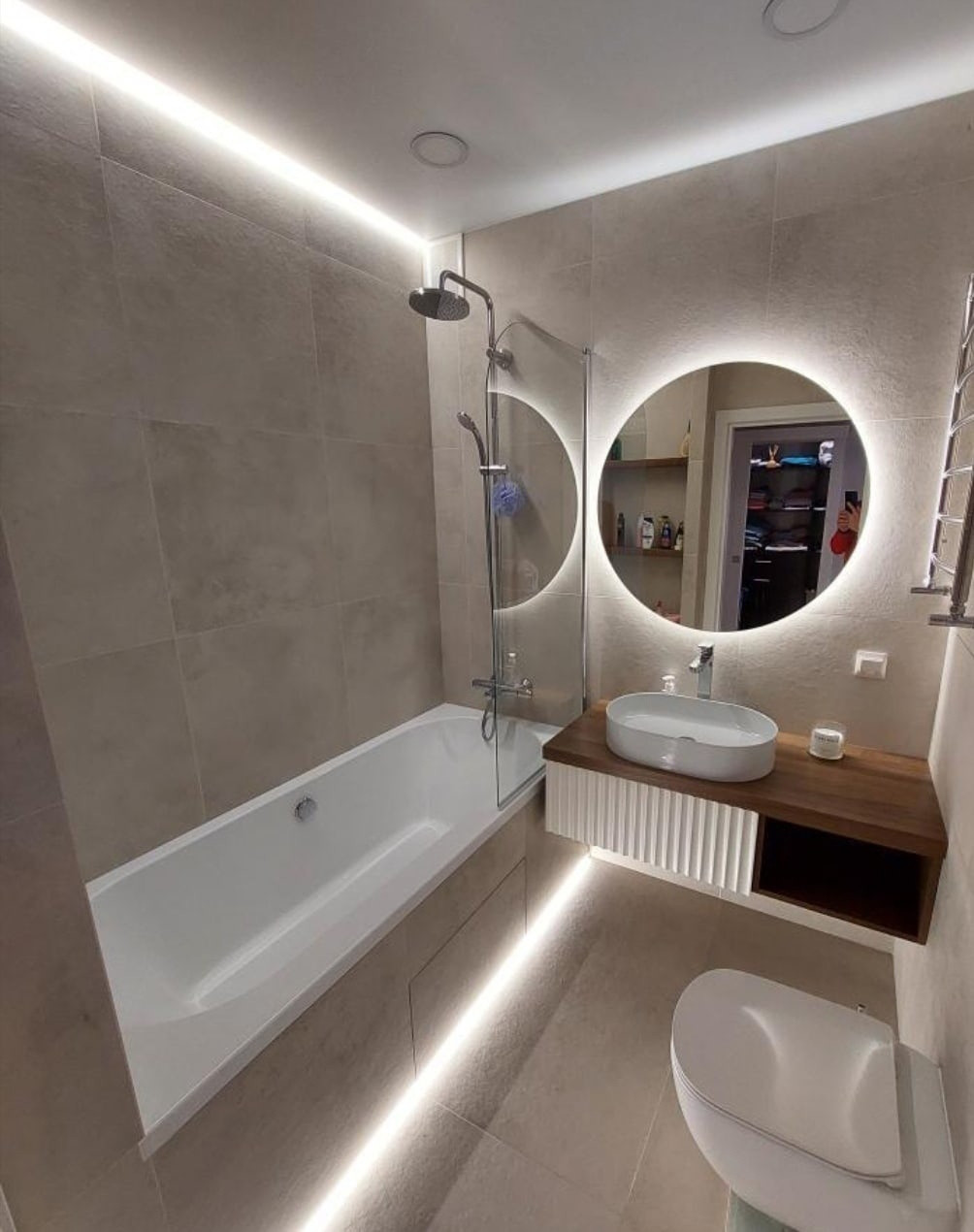 Обложка проекта: Фото реализованного проекта ванной камнаты.